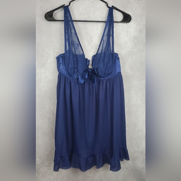 Cacique Lingerie Babydoll 14/16  Flyaway Lightly Lined Cups Sheer Underwire - Picture 1 of 7